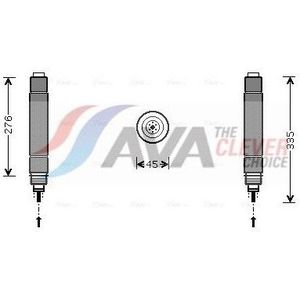 Droger, Airconditioning Citroen, Ds, Fiat, Lancia, Peugeot, Toyota Ava Cnd204