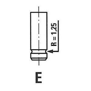 Uitlaatklep - Opel, Renault, Volvo - R4165/R - Lengte 111,3 mm - Klepsteeldiameter 8 mm - Klepschijfdiameter 31,6 mm