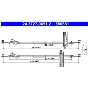 Trekkabel, Parkeerrem Ford Ate 24.3727-0651.2
