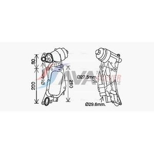 Oliekoeler, Motorolie Alfa Romeo, Chevrolet, Fiat, Opel, Saab Ava Ol3684h