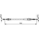 Bosch - Bc1249 - Handremkabel - Jeep - Lengte 894 mm