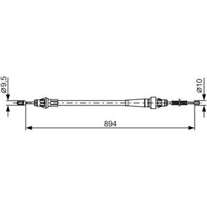 Bosch - Bc1249 - Handremkabel - Jeep - Lengte 894 mm