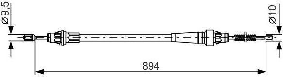 Bosch - Bc1249 - Handremkabel - Jeep - Lengte 894 mm
