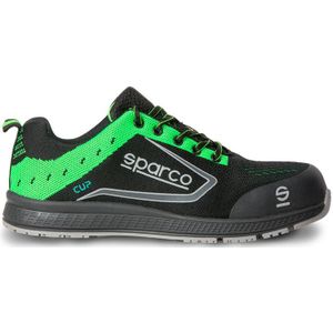 Sparco Lichtgewicht Werkschoenen Cup S1P Adelaide Zwart/Groen Maat 38