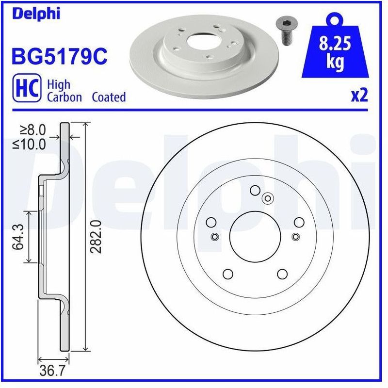 Remschijf Honda Delphi Bg5179c