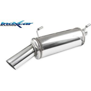InoXcar - Sportuitlaat - 100% RVS - Passend Voor Peugeot 206 CC 1.6 (109pk) 2000 - 90mm Racing