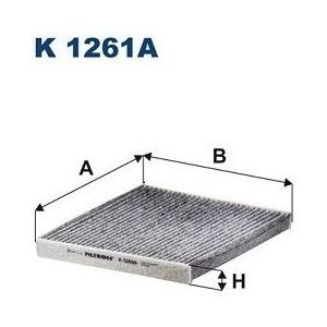 Filtron K 1261A - Interieurfilter - Voor Citroen, Fiat, Opel, Peugeot - Carbon Filter - 249 x 236 x 25 mm