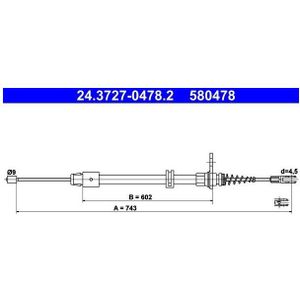 Handremkabel Mercedes-Benz Ate 24.3727-0478.2