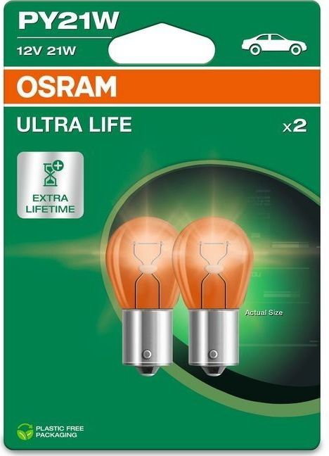 OSRAM 7507ULT - Gloeilamp - Knipperlamp - 2 Stuks - PY21W - 12 Volt