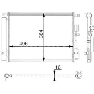 Condensor, Airconditioning Hyundai, Kia Mahle Ac 62 000p