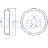Delphi - Bf564 - Remtrommel - Audi, Seat, Skoda, Volkswagen - Diameter 278 mm