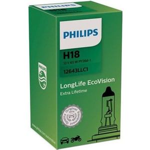 Philips Longlife Ecovision H18 Ford, Peugeot Philips 12643llc1