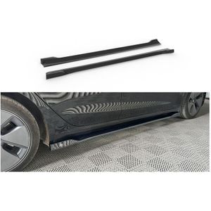 Set Sideskirts Passend Voor Tesla Model 3 2017-2023 & Facelift 2023- (Abs Glanzend Zwart) Tesla Motordrome Dx Sts03