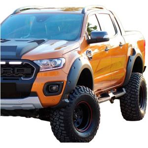 Oneway Set Spatbordverbreders (Fender Flares) Passend Voor Ford Ranger T8 2019-2022 - Matzwart Ford Oneway Ow Ff02012