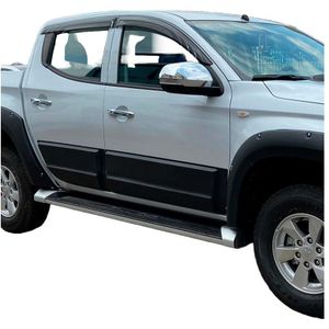Oneway Set Deurpanelen Passend Voor Mitsubishi  Triton 5/6 2015- - Matzwart Mitsubishi Oneway Ow Bc05007