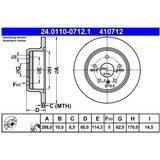 Remschijf Lexus Ate 24.0110-0712.1