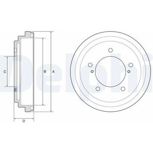 Suzuki - Remtrommel - Bf647 - Diameter 220 mm - Hoogte 42 mm - 5 Gaten