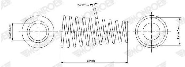 Monroe - Sp0748 - Chassisveer - Lengte 355 mm - Buitendiameter 151 mm - 2 jaar garantie