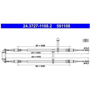 Handremkabel Saab Ate 24.3727-1108.2