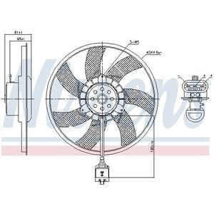 NISSENS - Radiator Ventilator - 345 mm - Motor Ventilator - Koelventilator