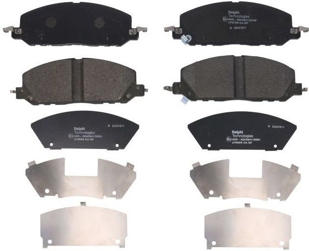 Delphi - LP3699 - Remblokkenset - Vooras - Schijfrem - Low-Metallic - Met Akoestische Slijtagewaarschuwing