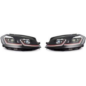Volkswagen - Set 7.5-Look Koplampen - Zwart/Rood - Passend Voor Golf VII 2012-2017