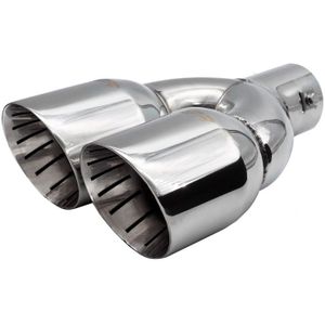 Simoni Racing - Uitlaat Sierstuk - Dubbel Rond - Inox - Ø90xL245
