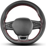 Universele Stuurwielhoes - Zwart Geperforeerd PVC Leder - Rood Stiksel