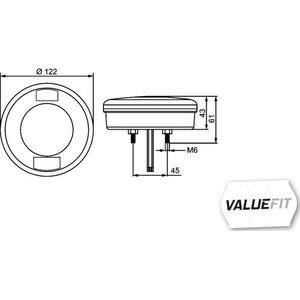 Mistachterlicht LED 10-30V Ø122mm