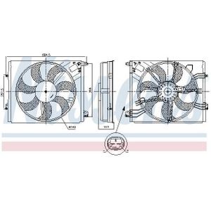 NISSENS - RENAULT 850050 - Motor Ventilator - Koelventilator - Diameter 440 mm - 250 Watt