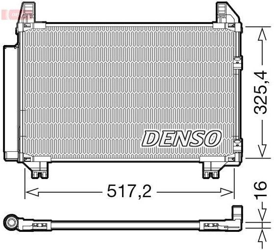 DENSO - DCN50101 - Airco Radiator - 498x325x16 mm - Met Droger - Koelmiddel R134a