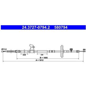 Chevrolet - Handremkabel - 1812 mm