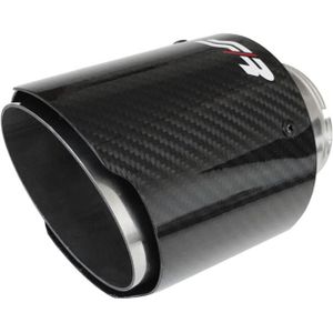 Simoni Racing Uitlaatsierstuk Rond/Schuin Glanzend-Carbon+RVS - Ã?89xL155mm - Montage 63mm