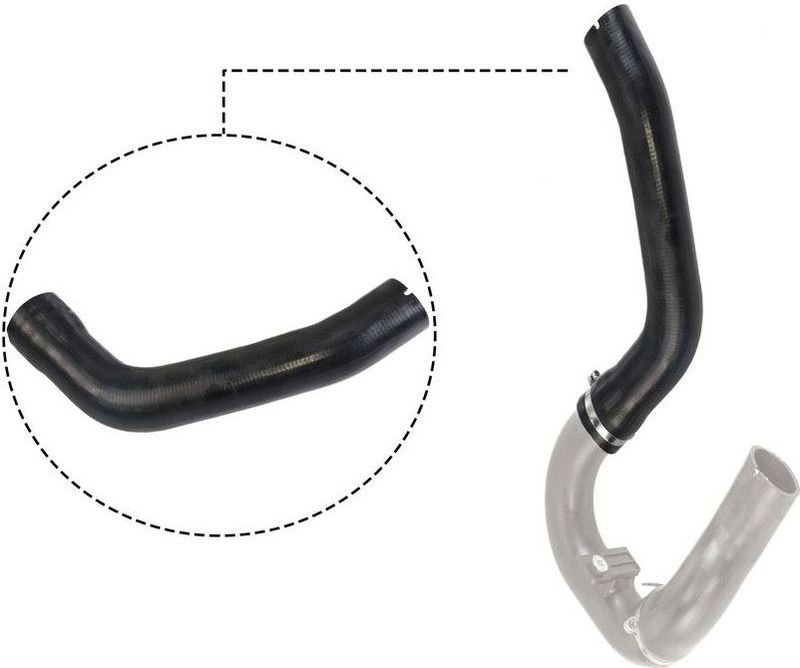 Fiat - Laadluchtslang - Zwart - Intercoolerslang - 390 mm