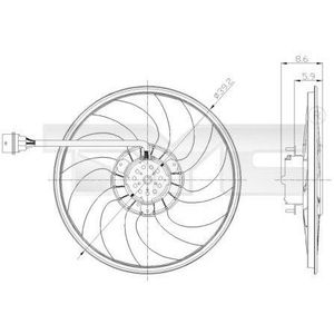 Tyc - 837-0037 - Koelventilator - Voor Seat Skoda Volkswagen - Diameter 390 mm - 260 Watt