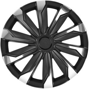 Autostyle - Wieldoppenset - 4 Delig - Chroom/Zwart - Kunststof