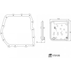 Filterset Transmissieolie Chrysler, Dodge Febi 173135
