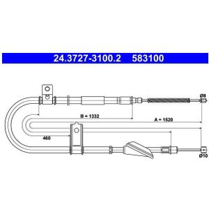 Handremkabel Hyundai Ate 24.3727-3100.2
