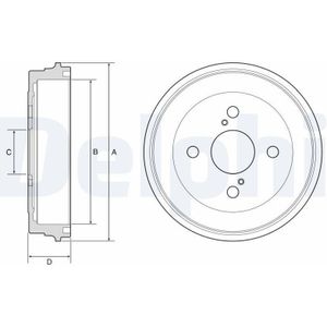 Toyota - Remtrommel - Bf605 - 180 mm - 4 Gaten - 2 Jaar Garantie