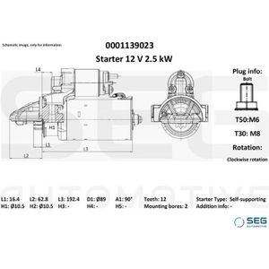 Starter Ford 2.5 Kw Citroen Seg Automotive 0001 139 023