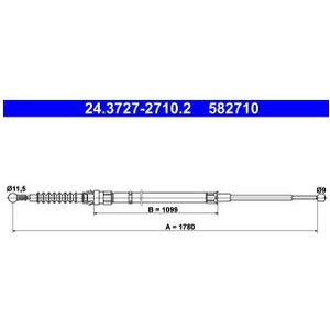 Handremkabel Seat, Skoda Ate 24.3727-2710.2