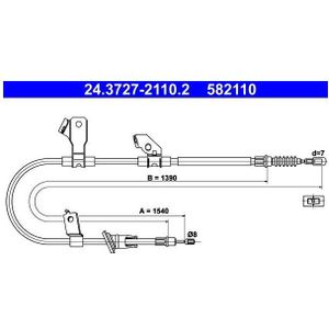 Mitsubishi - Ate 24.3727-2110.2 - Handremkabel - Lengte 1540 mm