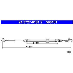 Handremkabel Mercedes-Benz - 2440 mm - Volkswagen Ate 24.3727-0181.2