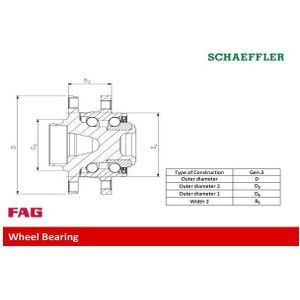 Wiellager Lexus, Toyota Fag 713 6189 40