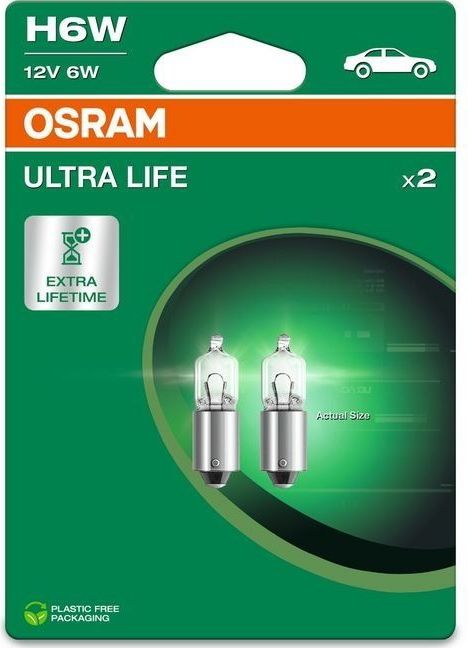 Osram - Ultra Life - Halogeen - 12V - 2 Stuks - H6W