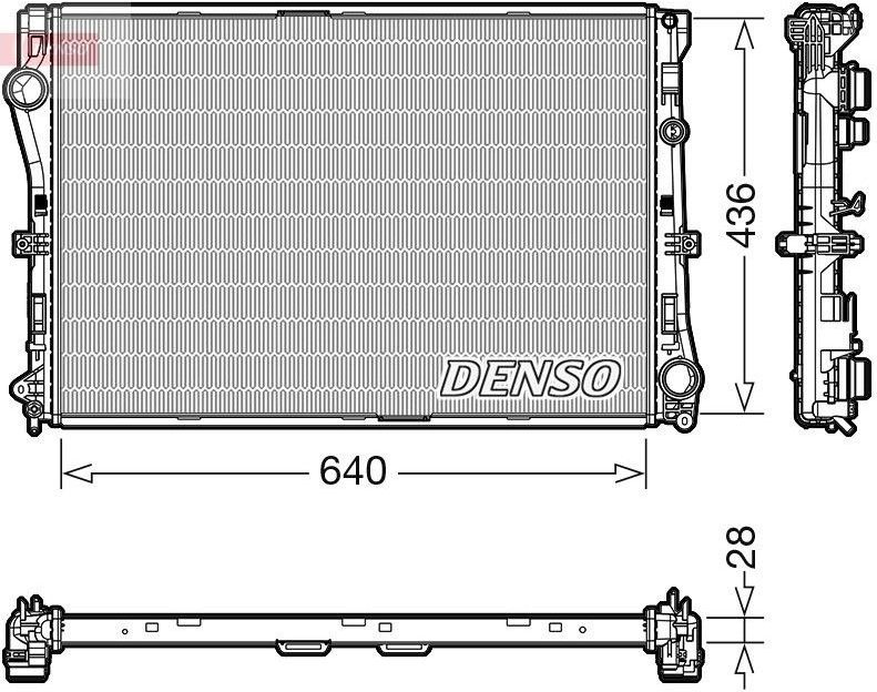 Mercedes-Benz - Denso Drm17103 - Radiateur - Netlengte 640 mm - Netbreedte 436 mm - Netdiepte 28 mm