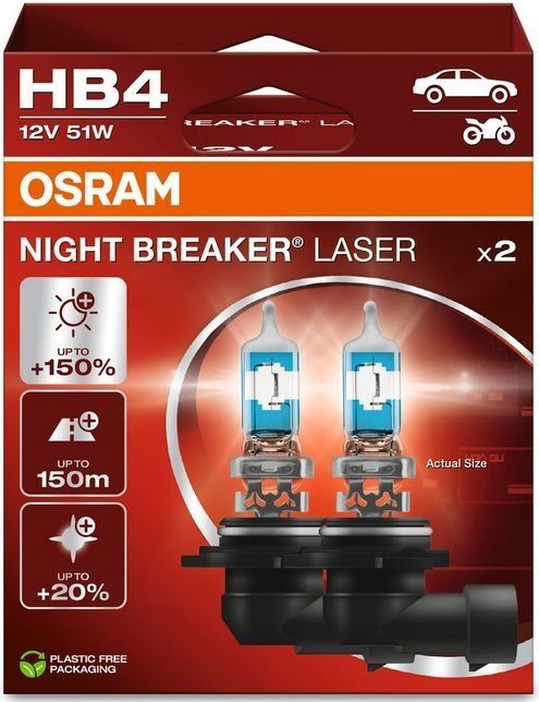 Osram - Night Breaker Laser - HB4 - Set van 2 Stuks - Halogeenlampen