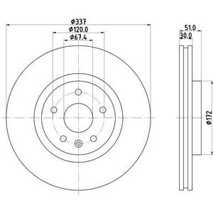 Remschijf Gecoat 54871pro Opel, Saab Hella 8dd 355 116-051