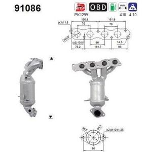 Katalysator Opel, Suzuki As 91086