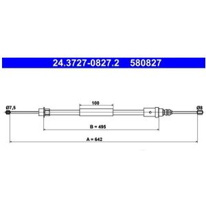 Handremkabel Peugeot Ate 24.3727-0827.2